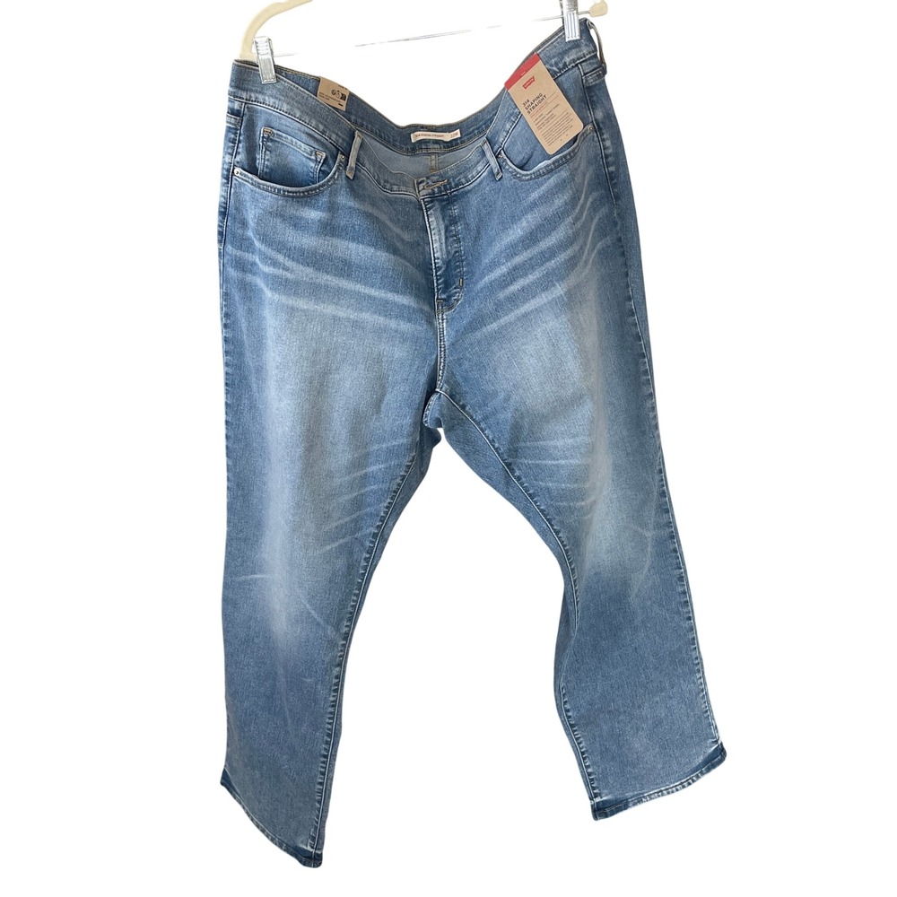 Levis Women 314 Shaping Straight Jeans 22W Blue Light Wash Tummy Control Stretch